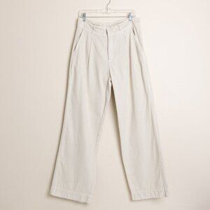 Loup Wide Leg Pants High Rise Pleated Trouser Cotton Ivory